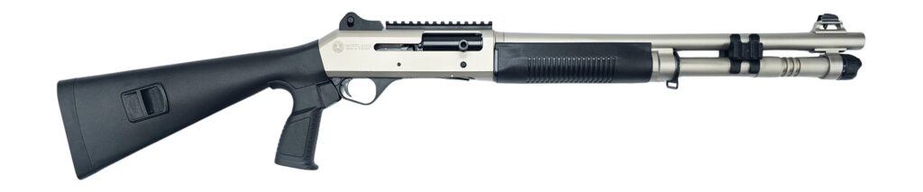 Panzer Arms PAM4MTSSS M4 Semi-Auto 3″ 5+1 18.50″ Nickel Barrel, Nickel Aluminum Receiver w/Picatinny Rail, Black Fixed Synthetic Stock, Black Polymer Grip