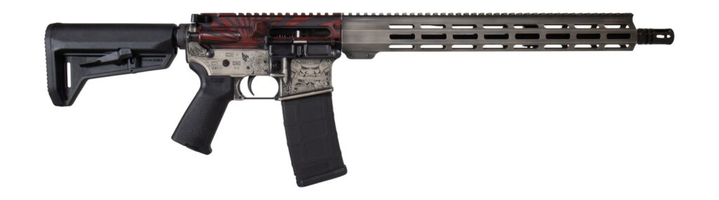 Shark Coast Tactical 300-054-1000-04 Bushido  5.56 NATO 30+1 16″ Black Nitride Threaded Barrel, Engraved Aluminum Receiver w/Picatinny Rail, M-LOK Handguard, Magpul Collapsible Black Polymer Stock, Ma