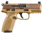 FN 66102318 502 MRD 22 LR 10+1 4" Black Target Crown Barrel, Flat Dark Earth Optic Ready/Serrated Slide, Flat Dark Earth Polymer Frame w/Picatinny Rail, Textured Grip, Ambidextrous