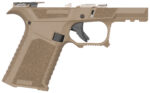 Sct Manufacturing 0226020000IA Sub Compact  Compatible w/ Glock 43X/48 Flat Dark Earth Polymer Frame Aggressive Texture Grip
