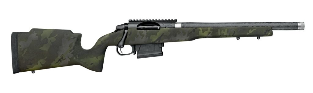 Proof Research 151525 Elevation MTR 2.0 308 Win 4+1 16.50″ Carbon Fiber Match Grade Threaded Barrel, Black Receiver w/Picatinny Rail, Midnight Camo Proof Fixed Carbon Fiber Stock, Right Hand