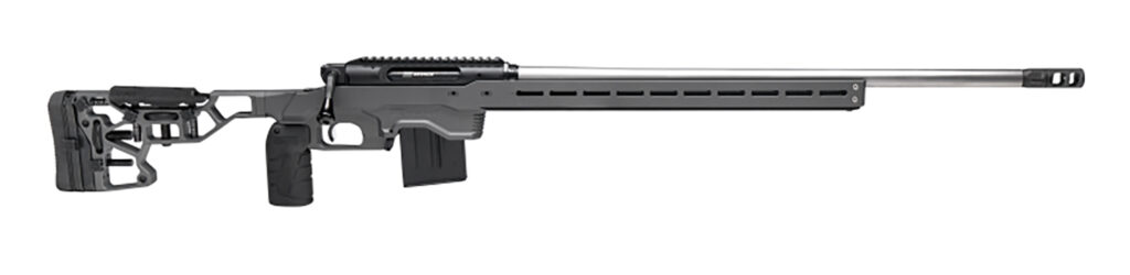 Savage Arms 57893 Impulse Elite Precision 338 Lapua Mag 5+1 30″ Stainless Barrel, Matte Black Nitride Rec, Gray Cerakote Adjustable MDT ACC Aluminum Chassis Stock