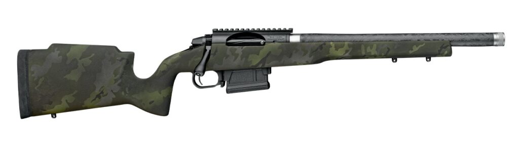 Proof Research 151211 Elevation MTR 2.0 6mm ARC 4+1 16.50″ Carbon Fiber Match Grade Threaded Barrel, Black Receiver w/Picatinny Rail, Midnight Camo Proof Fixed Carbon Fiber Stock, Right Hand