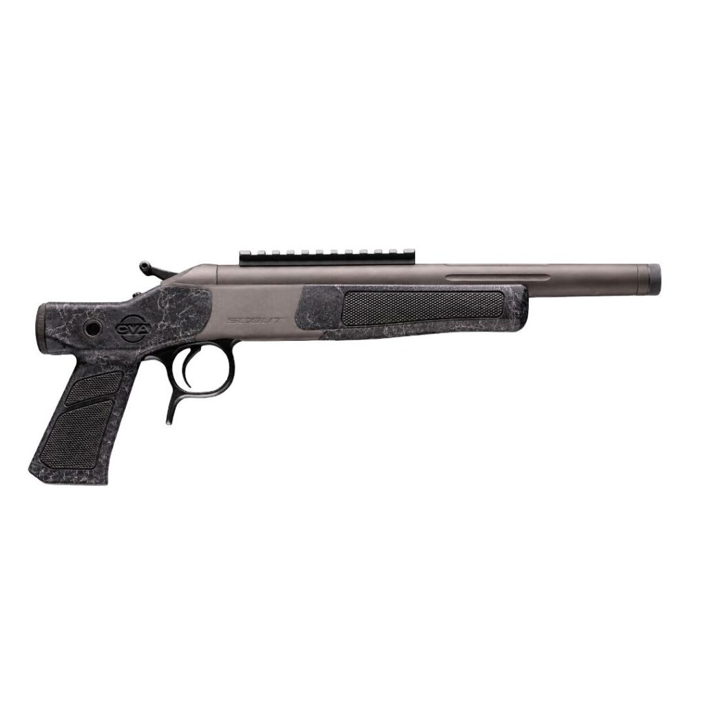 CVA Scout XP Pistol .243 Win Single Shot 11.5″ Threaded Tungsten Barrel Black Web Furniture CSSI Exclusive