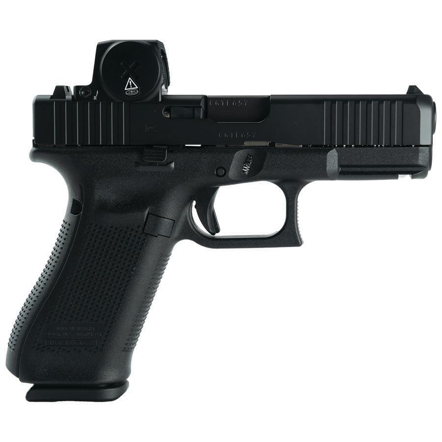Glock V-Series Optic Ready Model 45 Handgun 9mm Luger 17rd Magazines(3) 3.7″ Barrel Black Cerakote Vortex Defender Optic Austria