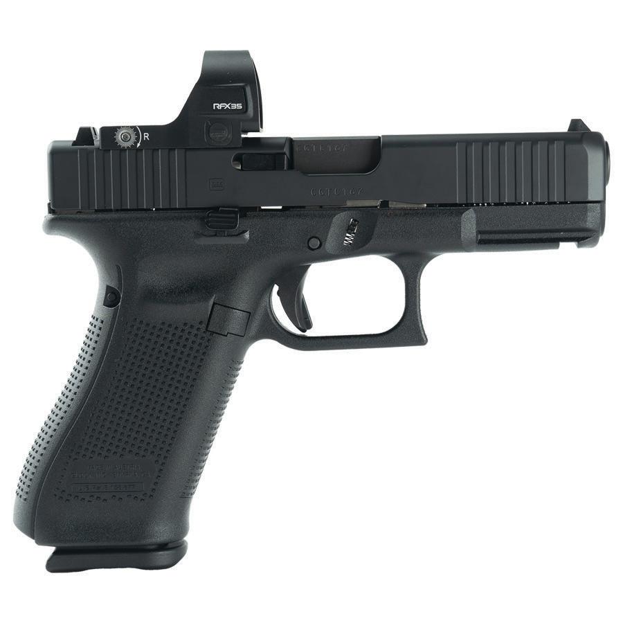 Glock V-Series Optic Ready Model 45 Handgun 9mm Luger 17rd Magazines(3) 3.7″ Barrel Black Cerakote Viridian RFX35 Optic Austria
