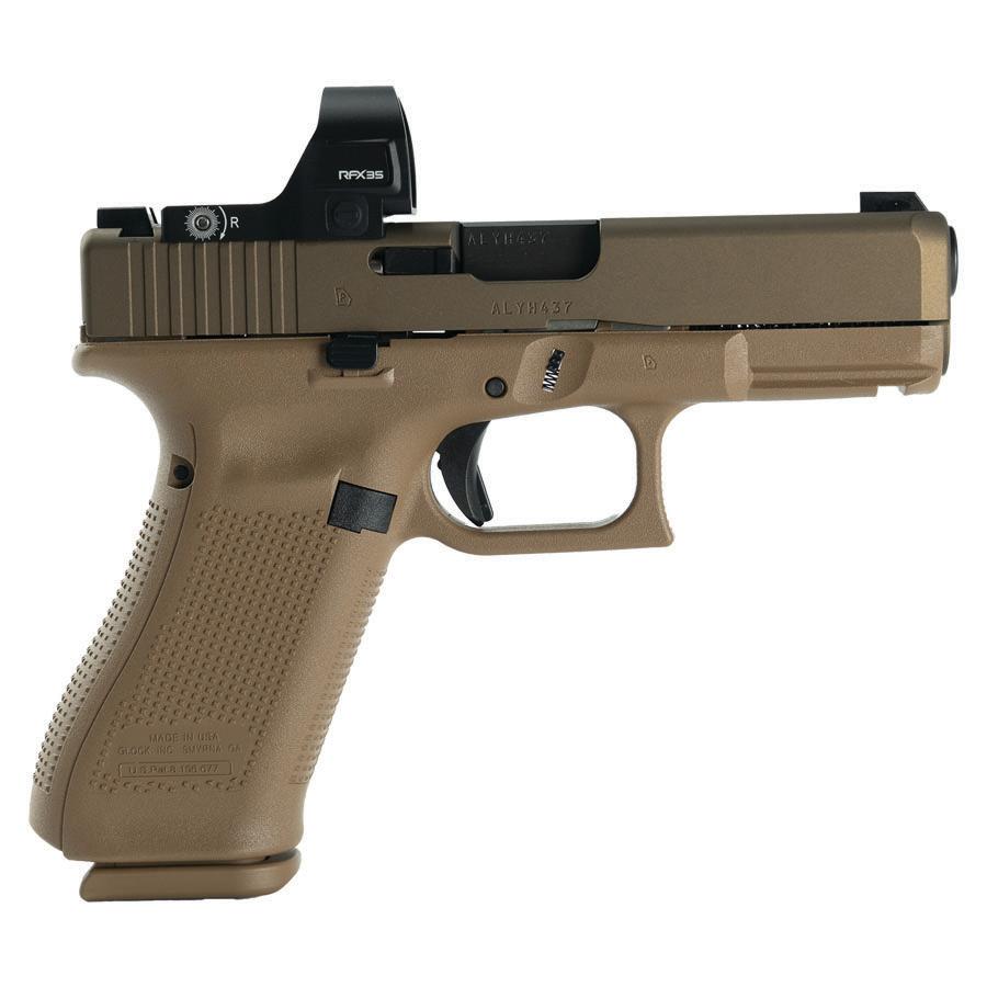 Glock V-Series Model 19 Handgun 9mm Luger 15rd Magazines (3) 4.02″ Barrel FDE Viridian RFX35 Green Dot US Made