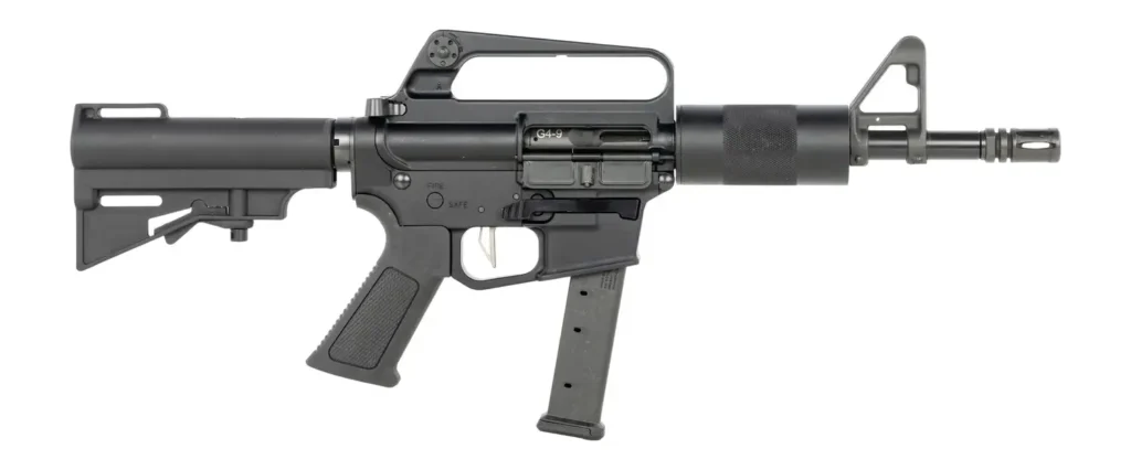 DPMS KITTY KAT G9 9MM PISTOL 8″ A1 SLICK SIDE TUBE, CAR BRACE 1-33RD GLOCK MAG
