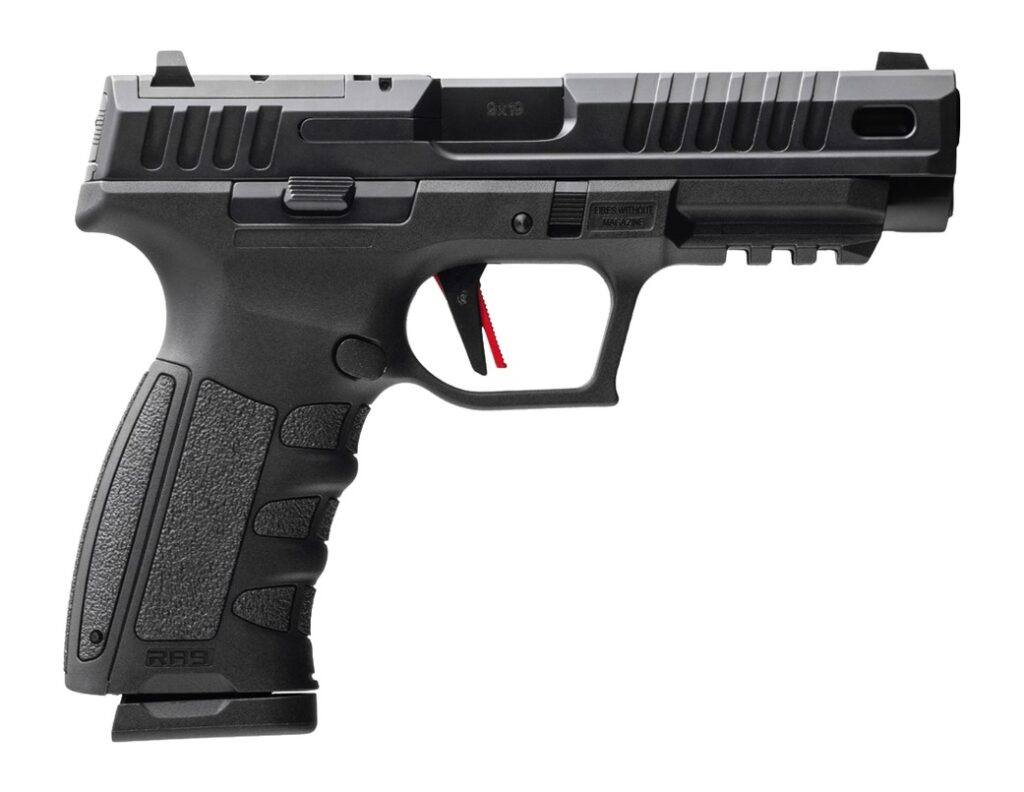 MAC 15000602 RA-9 Defense S 9mm Luger 17+1 4.75″ QPQ Tenifer Cerakote Steel Lightening Cut/Optic Ready Slide, Tenifer QPQ Polymer Frame w/Picatinny Rail, Polymer Grip, RMR Footprint, Ambidextrous