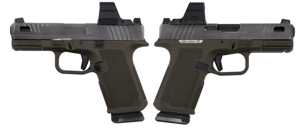 RUGER RXM 9MM PISTOL 4″ PORTED BBL ODG/CRUSHED SILVER MAGPUL EHG, O.R. 2-15RD MAGS