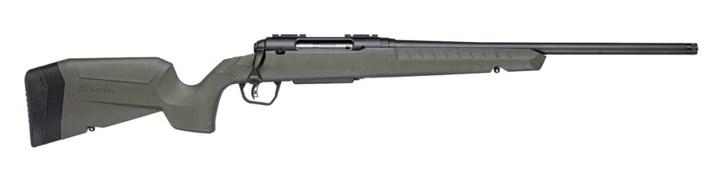 Savage Arms 33121 Axis 2  270 Win 4+1 20″ Matte Black Carbon Steel Threaded Barrel, Drilled & Tapped Receiver, OD Green Fixed w/Pistol Grip Synthetic Stock, Right Hand