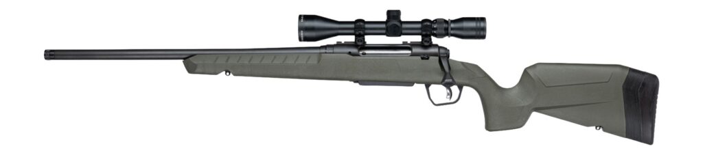 Savage Arms 33194 Axis 2 XP 30-06 Springfield 4+1 20″ Matte Black Carbon Steel Threaded Barrel & Drilled & Tapped Receiver, OD Green Synthetic Fixed w/Pistol Grip Stock, 3-9x40mm Duplex Scope, Left Ha