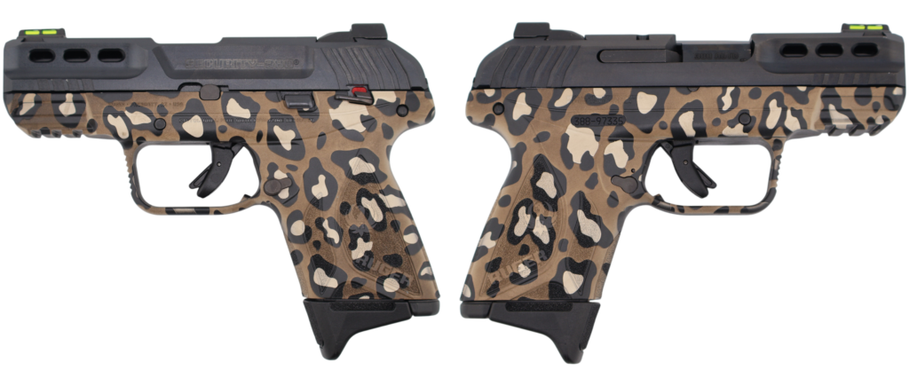 RUGER SECURITY 380ACP LEOPARD PRINT PSTL 3.42″BBL BLK 2-10RD MAGS