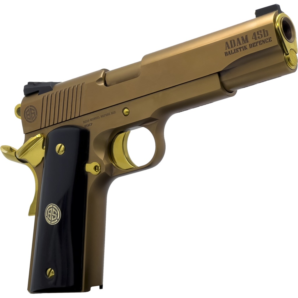 Dickinson LLC DKSN45CB Adam 1911 Cigar Full Size 45 ACP 8+1 5″ Steel B Serrations Slide, Steel Frame w/Beavertail
