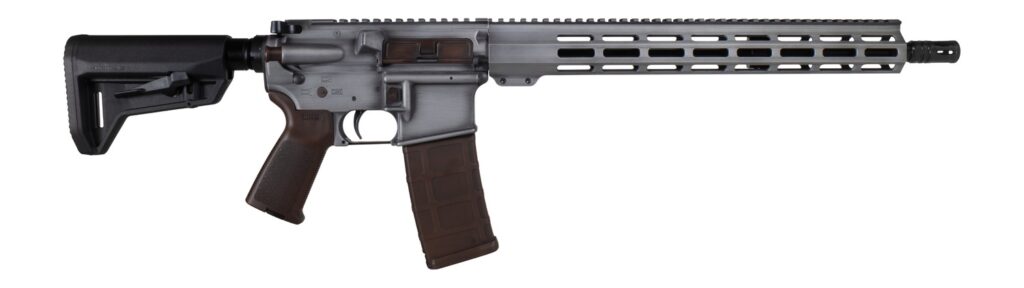 Shark Coast Tactical 300-169-1000-04 Pillager  5.56 NATO 30+1 16″ Black Nitride Threaded Barrel, Aluminum Receiver w/Picatinny Rail, M-LOK Handguard, Magpul Collapsible Black Polymer Stock, Brown Magp