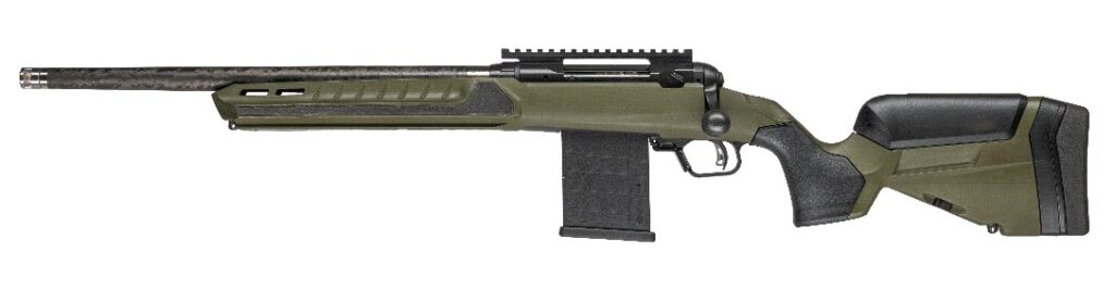 Savage Arms 32944 110 UltraLite Predator 6.5 Creedmoor 10+1 18″ Carbon Fiber Barrel, Arca Rail Forend, Hunter Green AccuStock w/AccuFit V2 Synthetic Stock, Left Hand