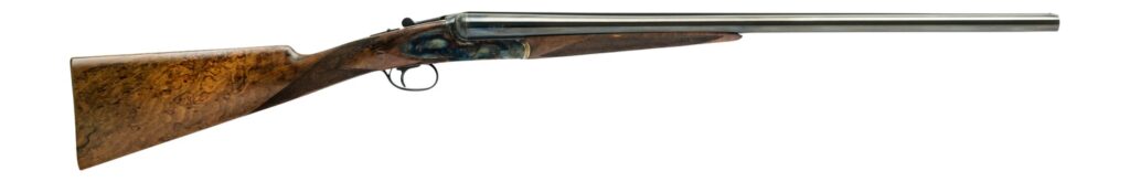 Dickinson LLC  Plantation 16 Gauge Break Open 2.75″ 2rd 30″ Gloss Blued Side By Side Barrel, True Bone-Charcoal Case Hardening Engraved Receiver, English Style Turkish Walnut Stock