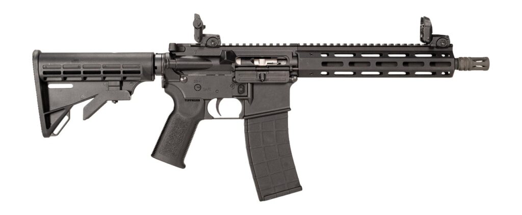 Tippmann Arms A101174 M4-22 Elite SBR 22 LR 25+1 11″ Black Parkerized Threaded Barrel, Matte Black Aluminum Receiver w/Picatinny Rail, M-LOK Handguard, Adjustable Black Polymer Stock, Black Gen2 Grip