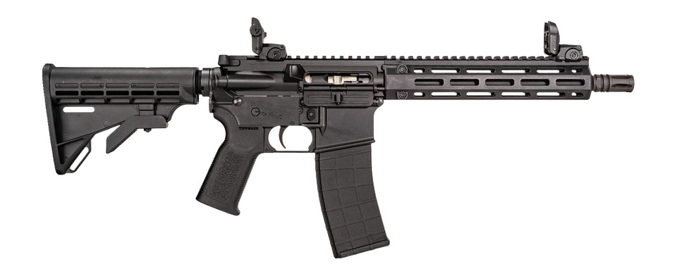 Tippmann Arms A101151 M4-22 Pro SBR 22 LR 25+1 11″ Black Parkerized Threaded Barrel, Matte Black Aluminum Receiver w/Picatinny Rail, M-LOK Handguard, Black Adjustable Polymer Stock, Black Gen2 Grip