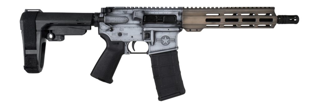 Shark Coast Tactical SCC07534WHOG-P Warthog 5.56 NATO 30+1 10.50″ Black Nitride Threaded Barrel, Aluminum Receiver w/Picatinny Rail, M-LOK Handguard, Polymer SB Tactical SBA3 Brace, Magpul MOE Grip, R