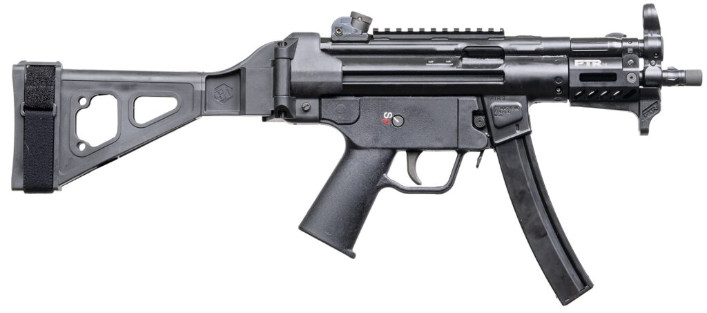 PTR  9RS BR 9mm Luger 30+1 6″ Black Nitride 3-Lug Threaded Barrel, M-LOK Handguard, Black Parkerized Aluminum Picatinny Rail Receiver, SB Tactical Brace, Black Polymer Grip