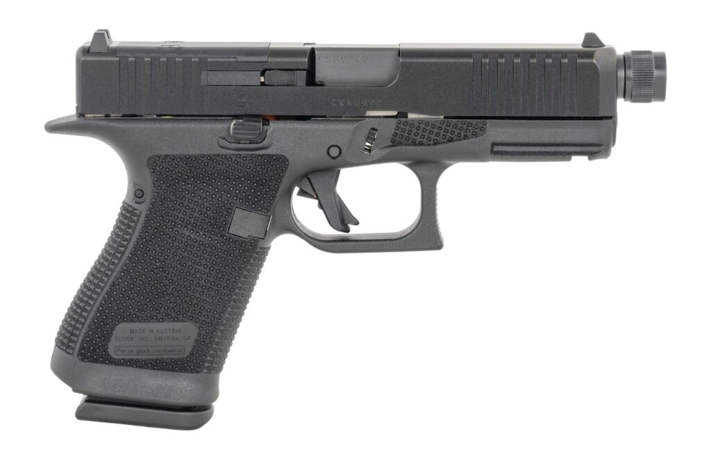 Glock P61950201TB G19 Gen6 9mm Luger 10+1 4.02″ Threaded Barrel, Steel Optic Ready/Serrated Slide, Polymer Frame w/Accessory Rail, Interchangeable Backstrap Grip, Ambidextrous