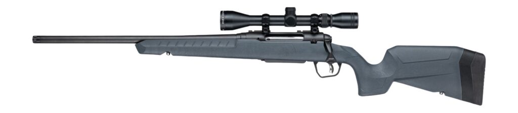 Savage Arms 33198 Axis 2 XP 243 Win 4+1 20″ Matte Black Carbon Steel Threaded Barrel & Drilled & Tapped Receiver, Gray Synthetic Fixed w/Pistol Grip Stock, 3-9x40mm Duplex Scope, Left Hand