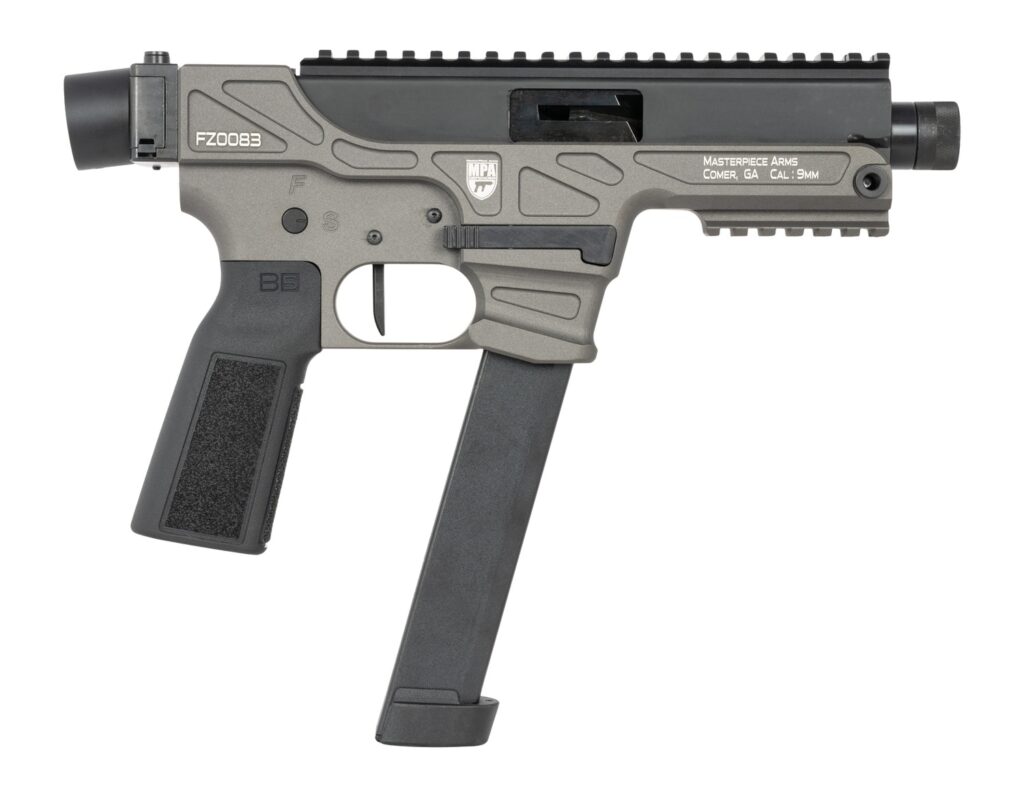 MasterPiece Arms 30K 30K  9mm Luger 30+1 4.50″ Black Threaded Barrel, Aluminum Receiver w/Picatinny Rail, Black B5-P22 Grip