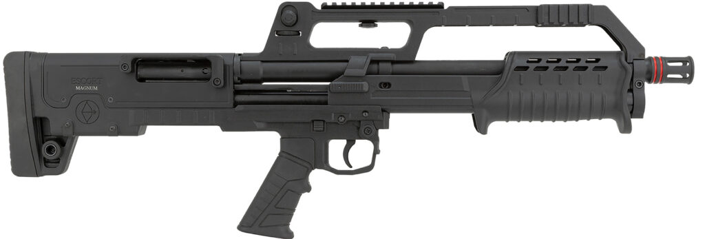 Escort HEBP12180101 PX BullTac 12 Gauge Pump 3″ 5+1 18″ Black Stainless Steel Barrel, Black Aluminum/Polymer Receiver w/Picatinny Rail, Black Bullpup Synthetic Stock, Black Grip