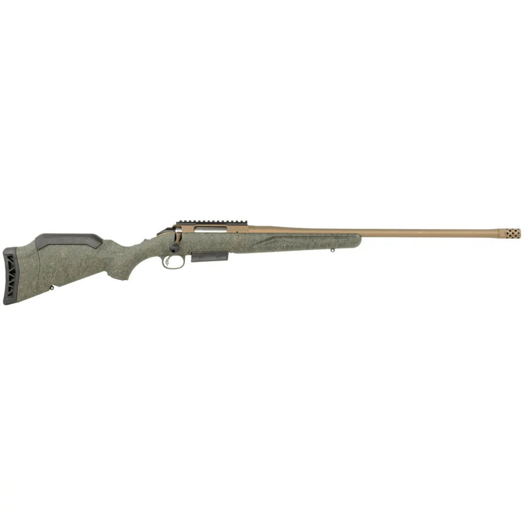 RUGER AMERICAN G2 PRED RFL 450BM 22″ T.B. SPIRAL BBL, GRN SPLTR,BRNT BRNZ 3RD