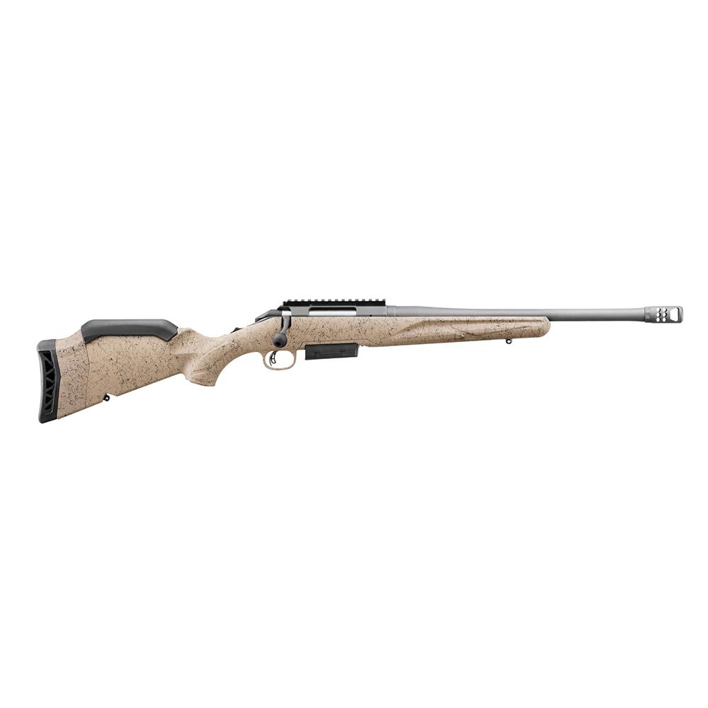 Ruger American Rifle Gen II Ranch .450 Bushmaster 3rd Magazine 16.1″ 11/16×24 Threaded Barrel FDE Splatter Stock