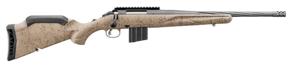 RUGER AMERICAN G2 RANCH 6MM ARC 16.1″ SPIRAL FLTD T.B. FDE SPLTR 10RD