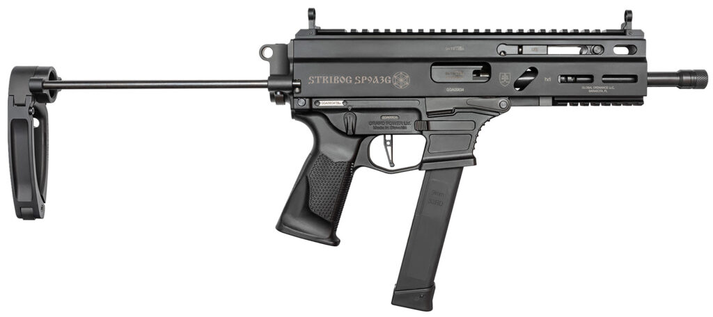 Grand Power 810091152867 Stribog SP9A3G 9mm Luger 8″ Black PDW Tailhook Brace