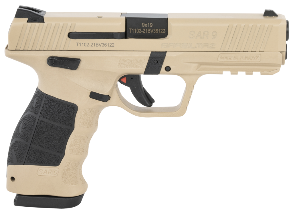 SAR USA SAR9 Safari 9mm 3.80″ Barrel FDE Tan 17 Round Capacity SAR9SA