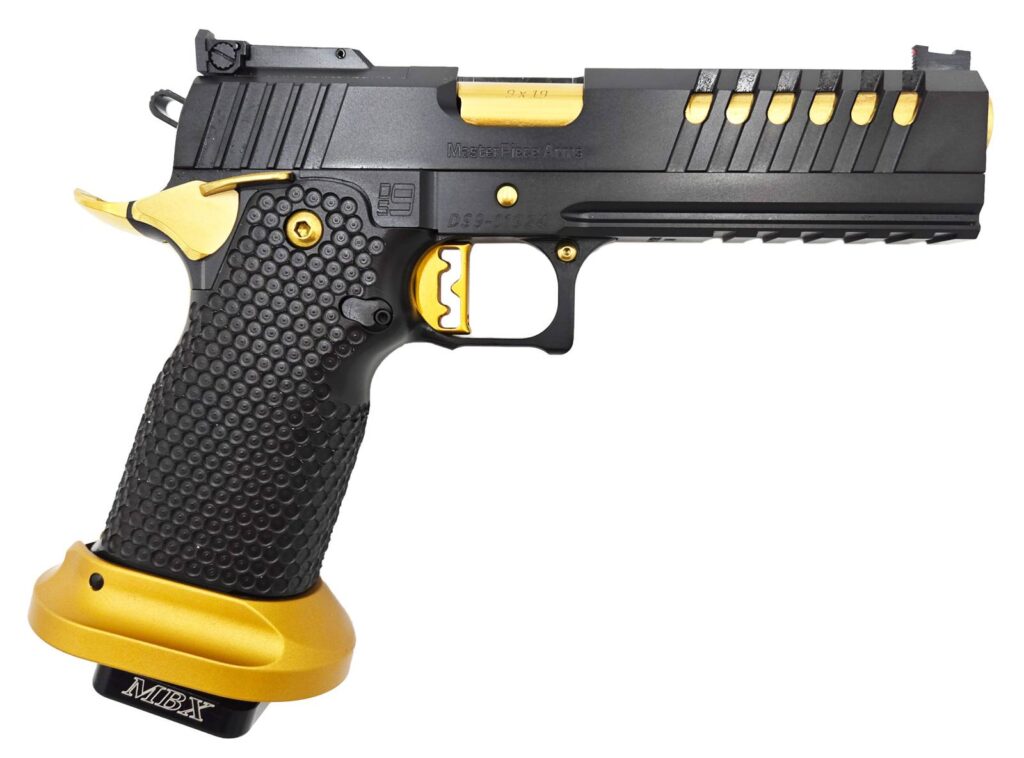Masterpiece Arms DS9 Hybrid 9mm Black & Gold 2011 Optics Ready A2 Grip DS9HYB-BLK-G