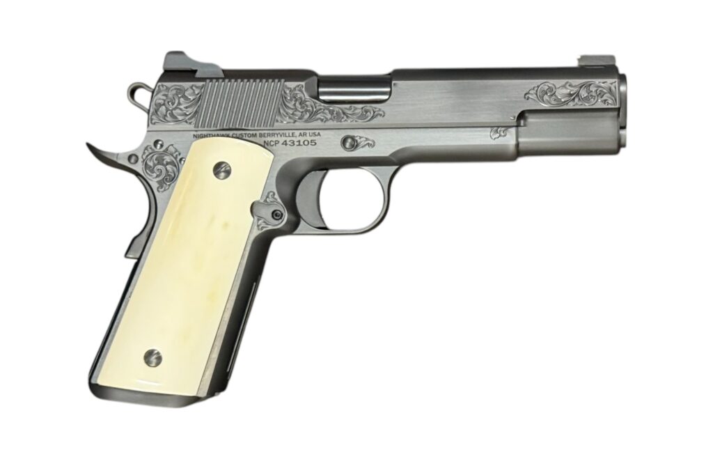 Nighthawk Custom VIP Government 45 ACP Black DLC Engraved Giraffe Grips 0933