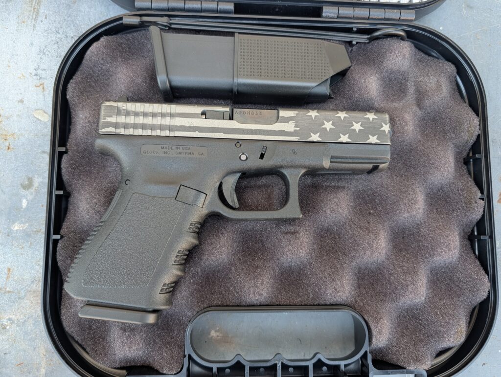 Glock 19 Gen 3 9mm 15+1 Elite Titanium American Flag UI1950203ETBF