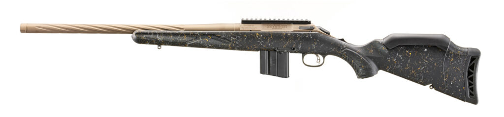 Ruger American Gen 2 Prairie Black Splatter 22 ARC Bronze 20″ Threaded Barrel 10-Rounds 46998