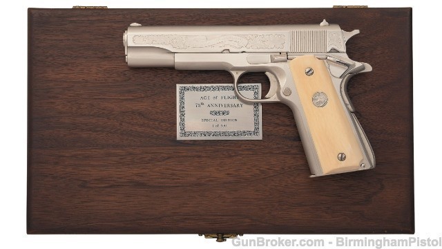 Colt Mk IV 70 Gov Model Age of Flight 75th Case 45 (Used) – 79101G70