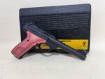 USED Browning Buck Mark Camper BC .22 LR Pistol – 5.5″ Barrel – Pink Laminate Grips – Fiber-Optic Sight - View 7