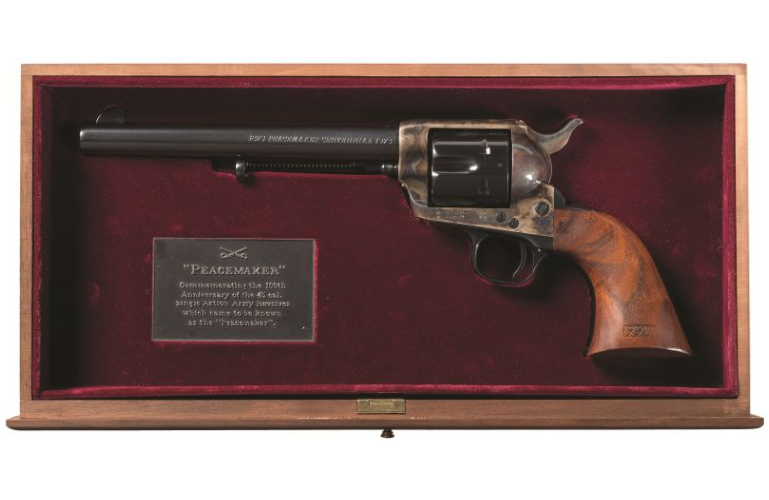 Colt Peacemaker Centennial Commemorative SAA 45 LC 7.5″ 1973 Blue/Casehardened Showcase (Used) – PC904