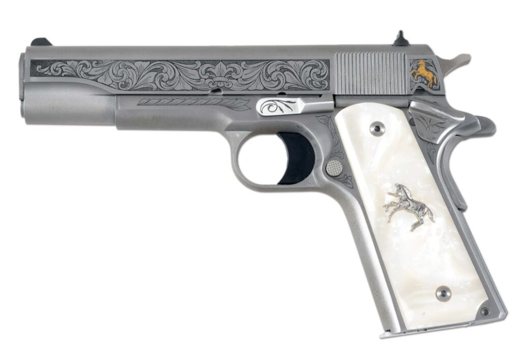 COLT BRIAN POWLEY LIMITED EDITION ENGRAVER SERIES GOVERNMENT MODEL SEMI-AUTOMATIC PISTOL 38 SUPER (Used) – 267LTD