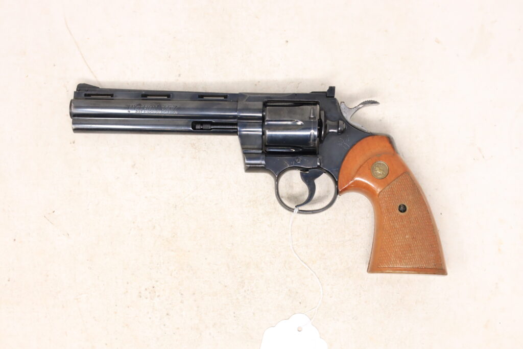 1964 Colt Python .357 Magnum – 2.5″ Blue, Walnut Grips, Original Box, C&R Eligible (Used) – 34192E