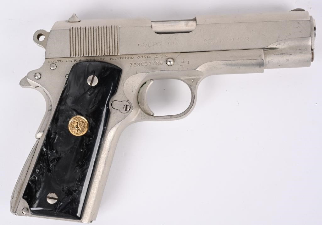 1974 Colt Combat Commander Electronickel Finish 45 ACP Very Good Condition (Used) – 70SC32738