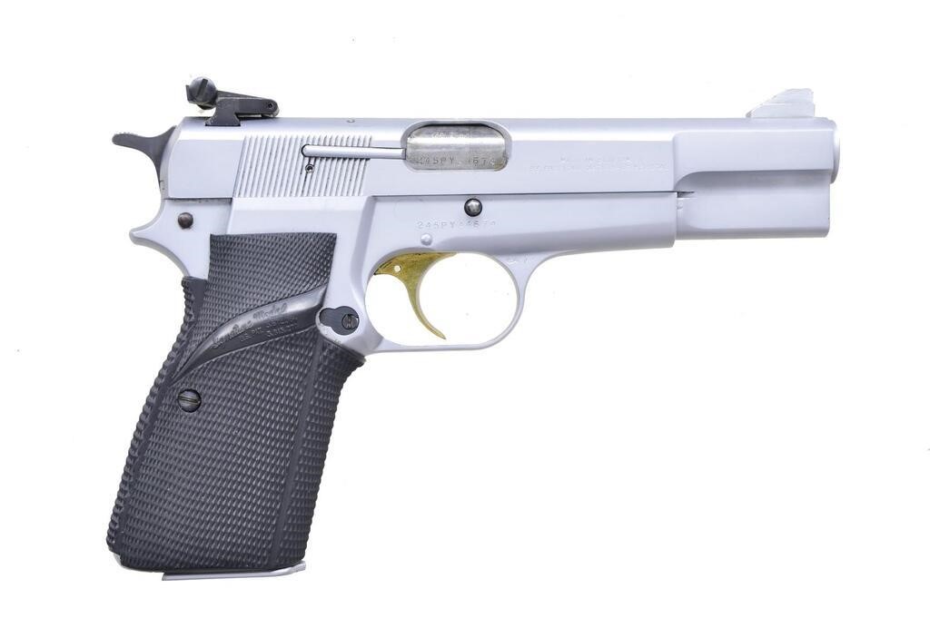 1982 Browning Hi-Power in Satin Nickel 9mm 13 Round Capacity (Used) – 245PY44674