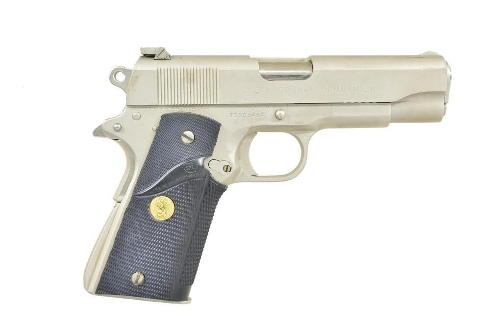 1972 Colt Combat Commander Steel Frame in Satin Nickel – Very Good Condition (Used) – 70SC3454