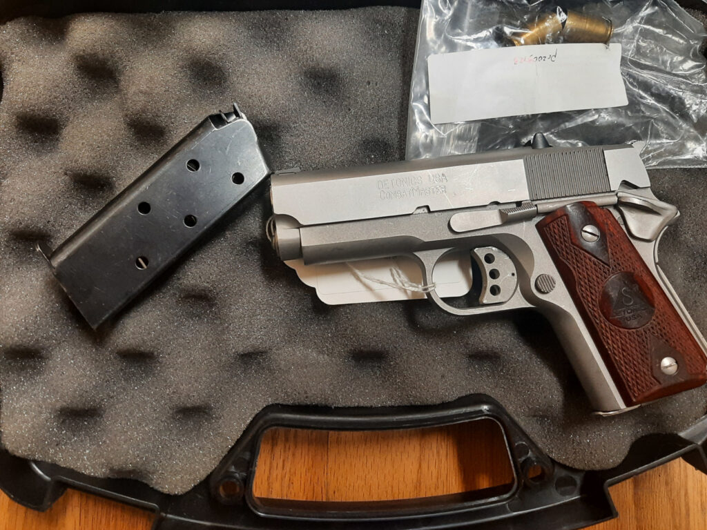 Detonics Combat Master Stainless 1911 45 ACP 2 Magazines (Used) – PR2005123