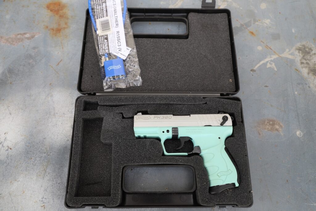 Walther Arms Silver Angel Blue / Nickel PK380 380 ACP USED 5050325 (Used) – WB141975