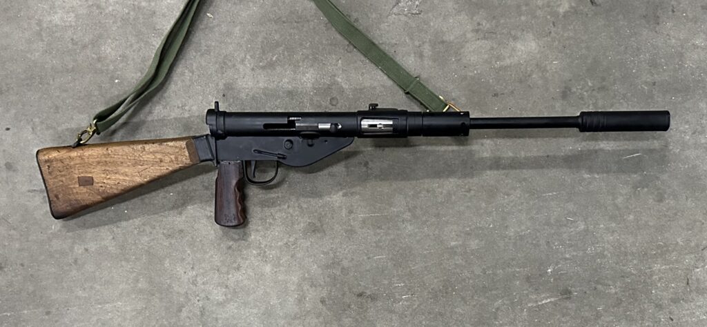The Armory Sten MK V 9mm Complete Semi Auto Kit Rifle 16″ Pinned & Weld Faux Suppressor 3- Mags (Used) – 32006