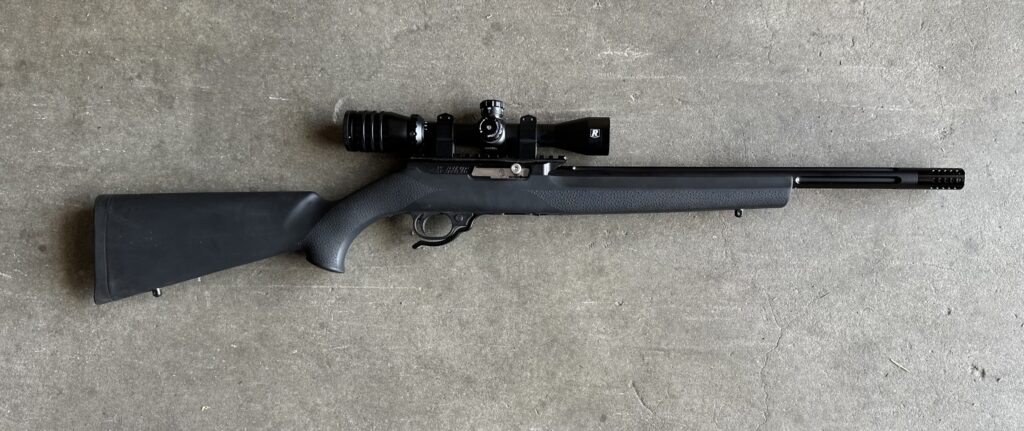 Tactical Solutions X-Ring 22 LR Hogue Stock Threaded Barrel W/ Redfield 2-7×30 Scope (Used) – TSX-03466